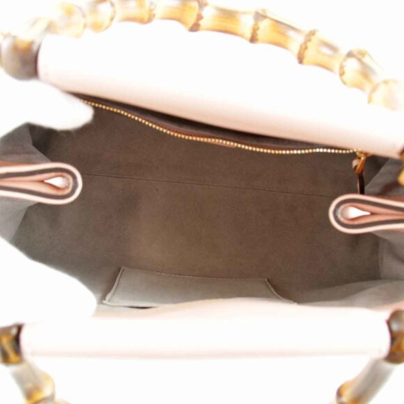 GUCCI Pink Leather Bamboo Bag - Picture 7 of 10